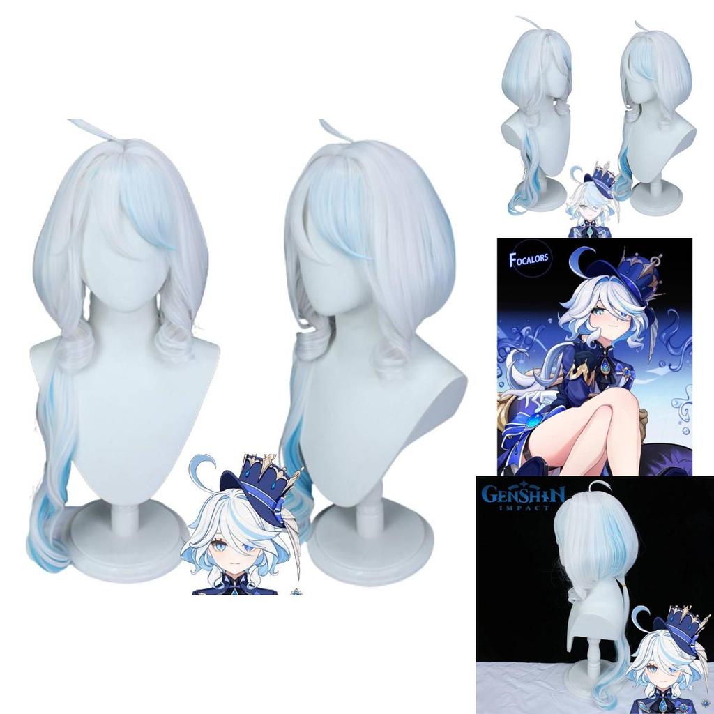 Genshin Impact Focalors Cosplay Wig High-quality Heat Resistant Hair Fiber