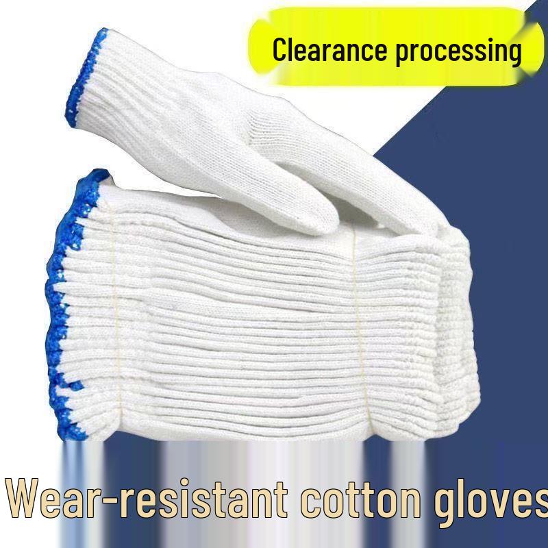 Herren Strapazierfähige Rutschfeste Arbeitshandschuhe - Dicke Baumwolle, Verschleißfest, Schützend für Baustellen.