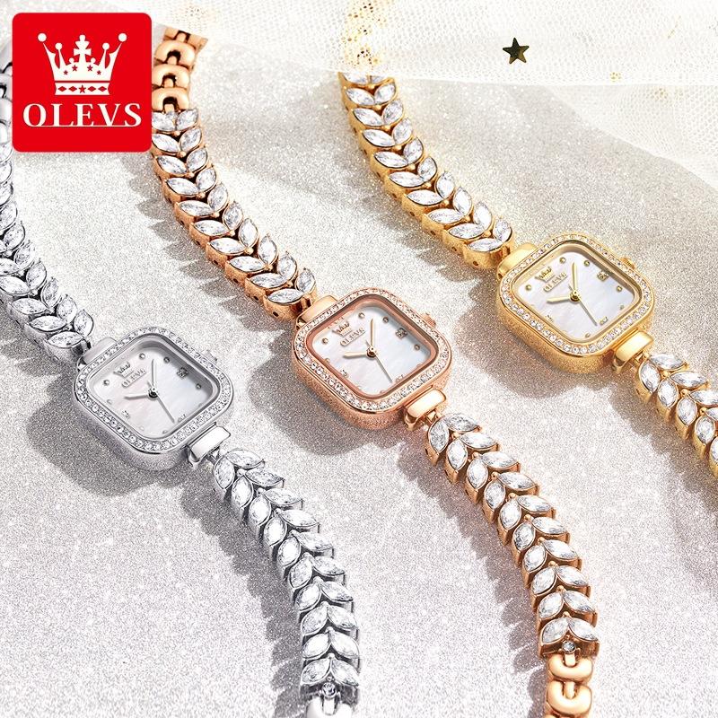 OLEVS Brand Square Quartz Watch New Diamond-encrusted Women's Watch