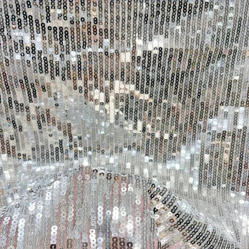 Wide 125cm Lolita Style Embroidered Beaded Chiffon Dress Fabric with Pleats DIY Sewing Women Clothes Skirts Dresses Handmade