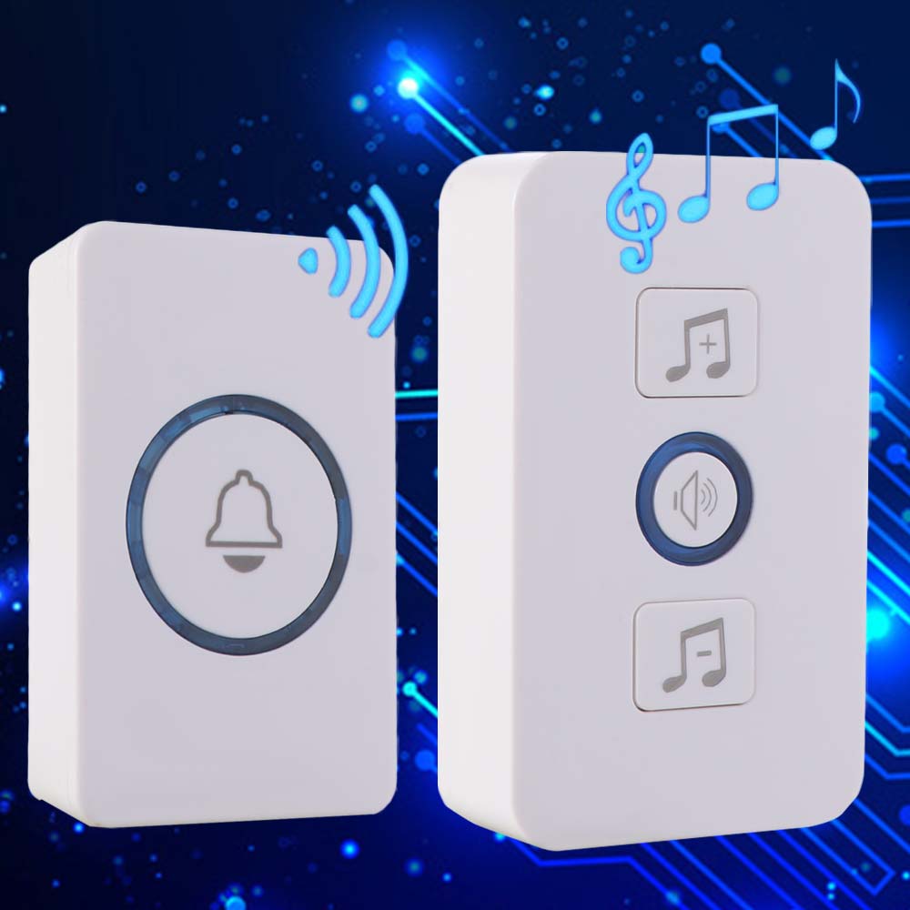60 Chimes Smart Doorbell 300M Range Door Chime Kit Adjustable Volume Wireless Doorbell  Office