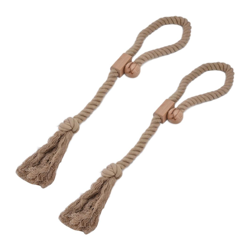 2PCS Curtain Tieback Cotton Curtain Holdback Rope Curtain Magnetic Cord for Household