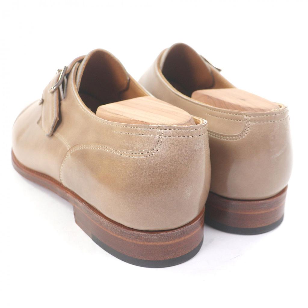 Tolle John Lobb Business-Schuhe BRENTWOOD Kappe Single Monk Strap Beige Gebraucht