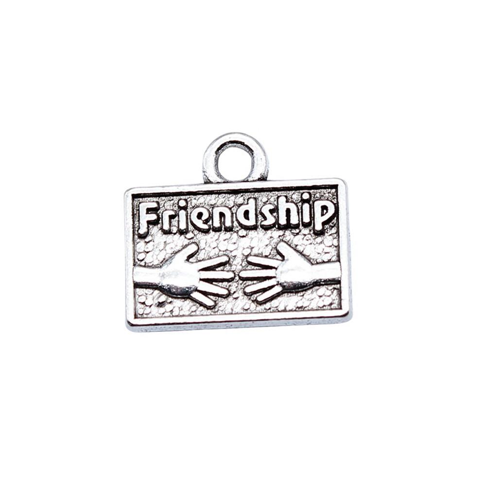 Charms Rectangle Tags Badges Friendship Pendants Minimalist Jewelry Components QC104