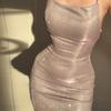 Fall Short Dress Fashion Style Sexy Slim-fit Sparkly Halter Strap Slip Dress