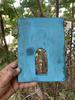Blue Distressed Wooden Wall Frame Hand Carved Jjharokha Panel Home Decor