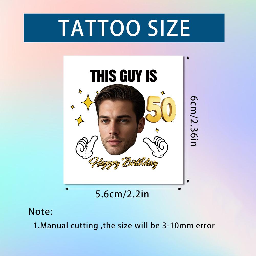 

15pcs Personalized Birthday Party Temporary Tattoo Custom your own face photo and name age tattoos stickers Birthday Party Decor
