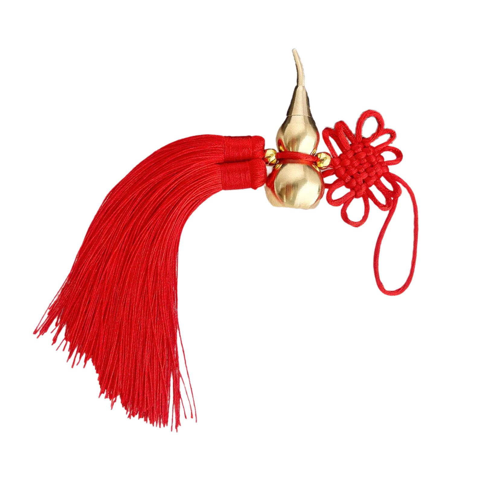 Classical Copper Gourd Pendant Chinese Fortunes Knot Tassels Spiritual Amulet Charm Home Car Fengshuis Hanging Decors
