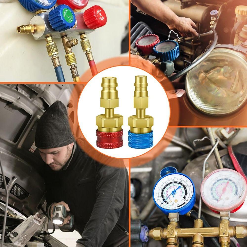 1/2Pcs Prevent Leakage Refrigerant Quick Couplers Kit  Car Air Conditioner