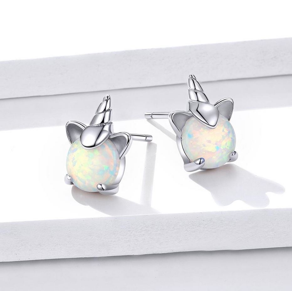 925 Unicorn Earrings Unicorn Box Colorful Pearl