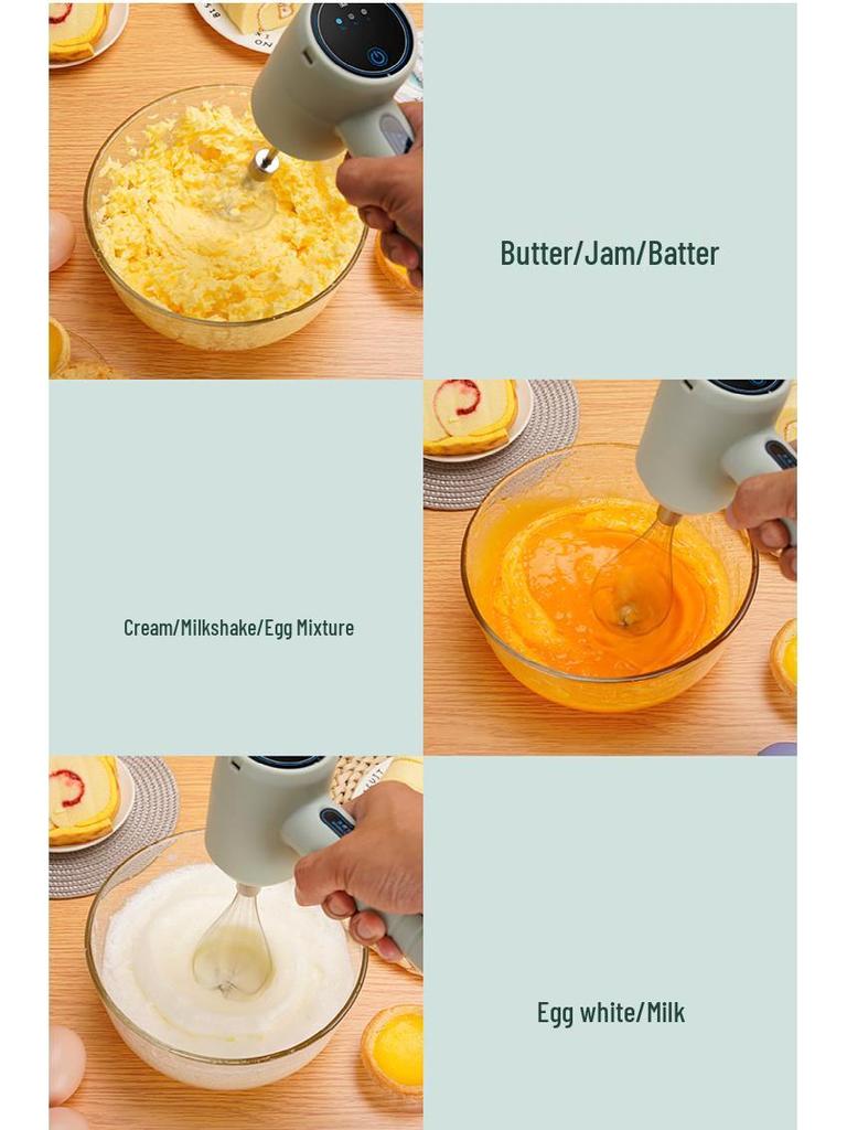 Wireless Rechargeable Handheld Egg Beater for Baking: Cream, Cake, & Egg White Frother Mixer