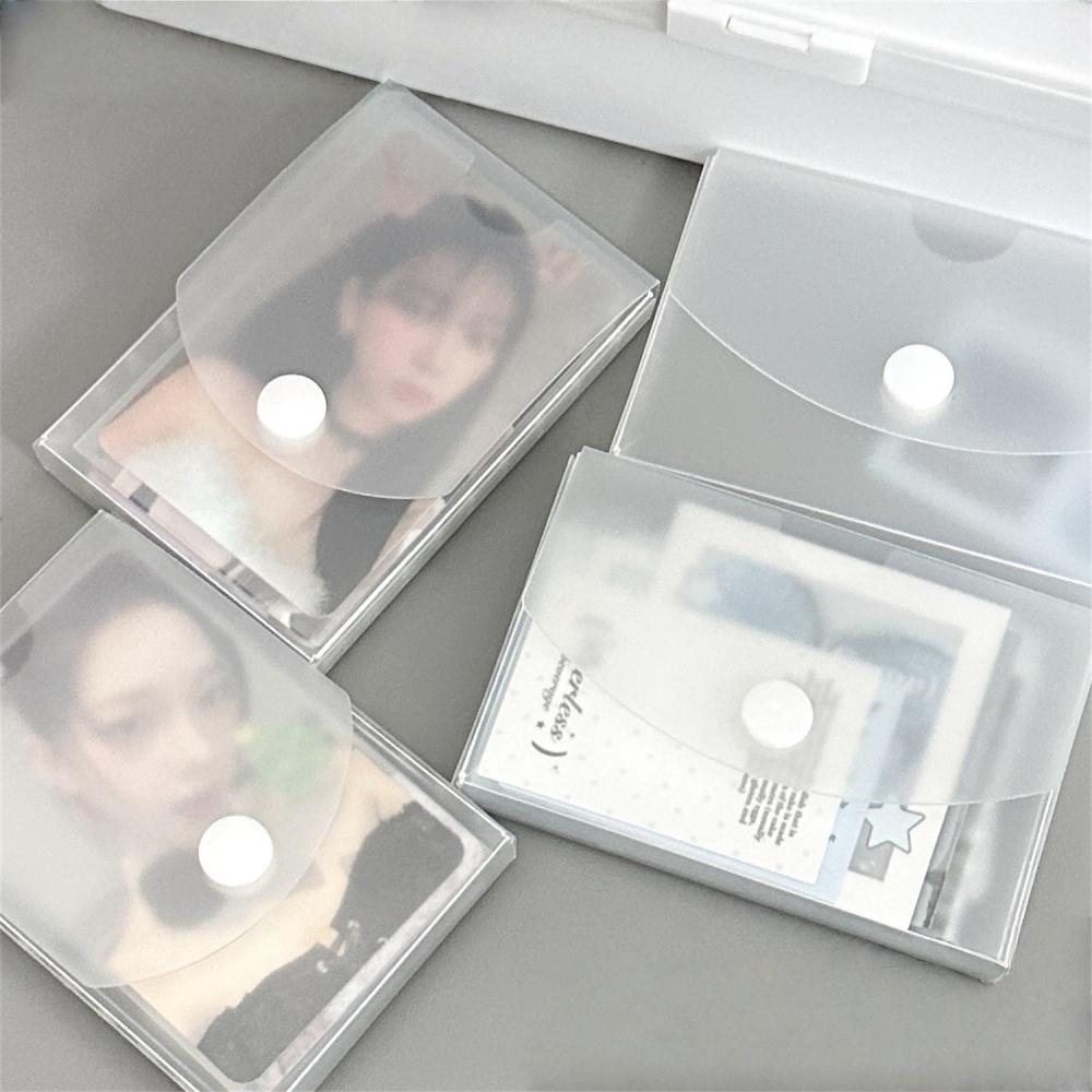 1 יחידה קופסת אחסון שולחנית מחוספסת לאחסון כרטיסים ומדבקות שקופה עמידה בפני אבק מארגן משרדי פונקציונלי אחסון כרטיסים