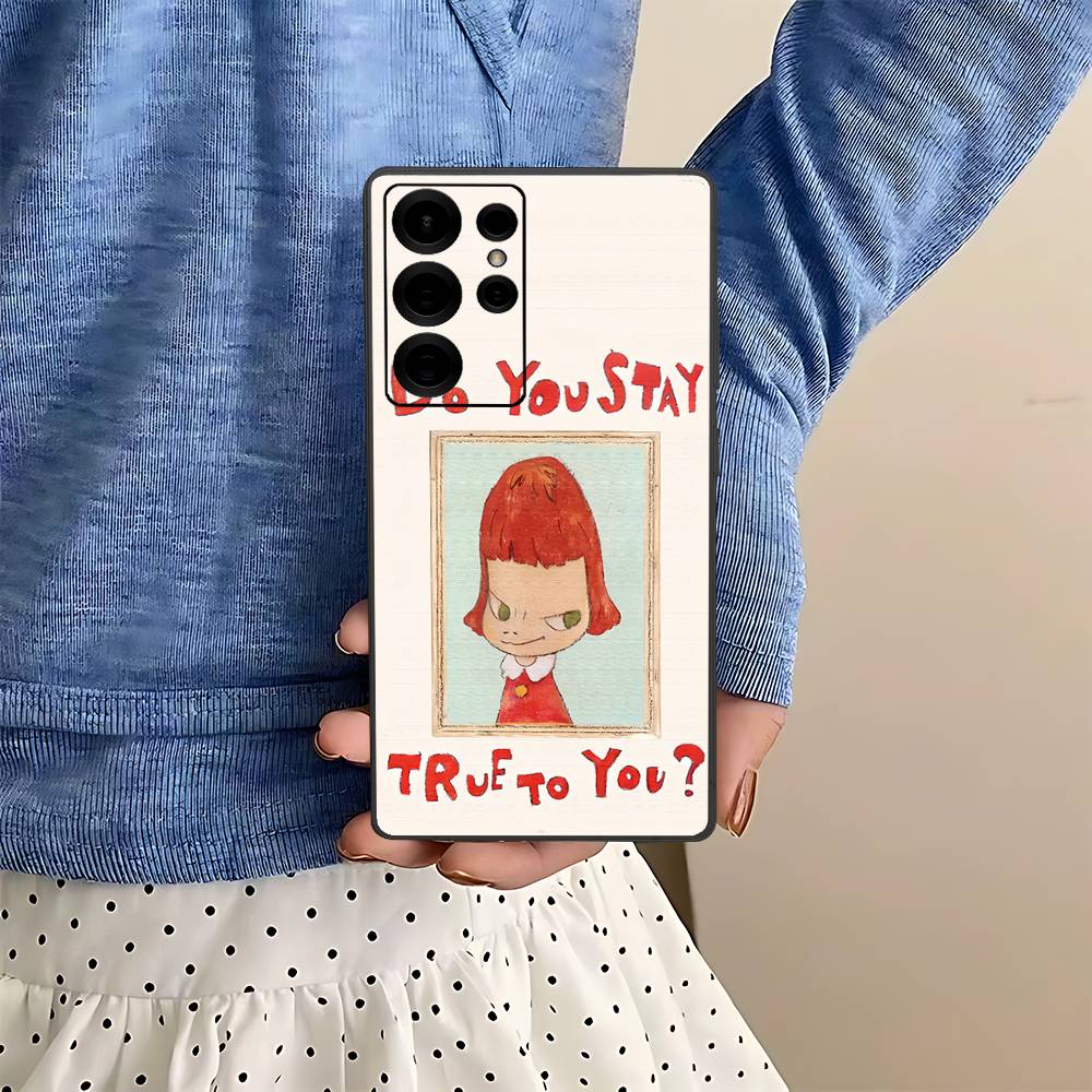Contemporary Art Yoshitomo Nara Phone Case For Samsung S 24 Fe 25 Ultra Plus 20 Lite 21 30 22 23 24 22 Ultra 5G Fundas