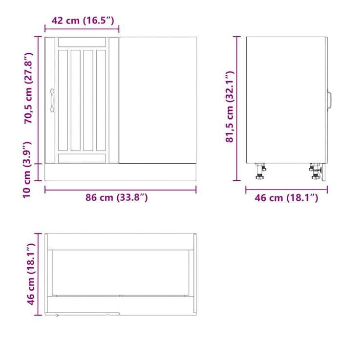 VidaXL Meuble de base de lavabo Lucca chêne artisanal bois ingénierie, meuble bas de cuisine, meuble bas à tiroir de 854317