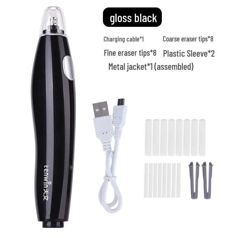 Grüner Bambus Wiederaufladbarer Elektrischer Radierstift mit Dicken & Dünnen Minen für Kunststudenten