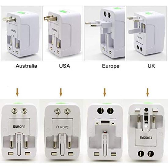 NEFUSI Outlet Converter International Outlet Converter Plug Travel 2 USB O Types Adapter, Converter, Adapter, Ports, A, B, BF, C,