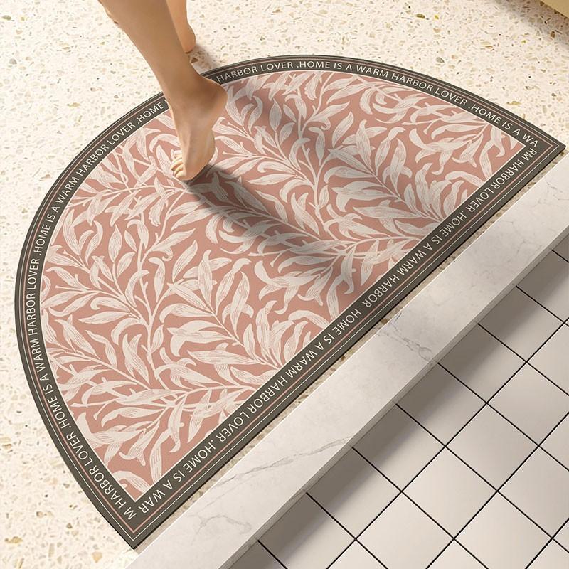 Bathroom Entrance Diatom Mud Floor Mat Semi-circular Anti-slip Quick-drying Foot Mat Bathroom Toilet Door Absorbent Household Carpet