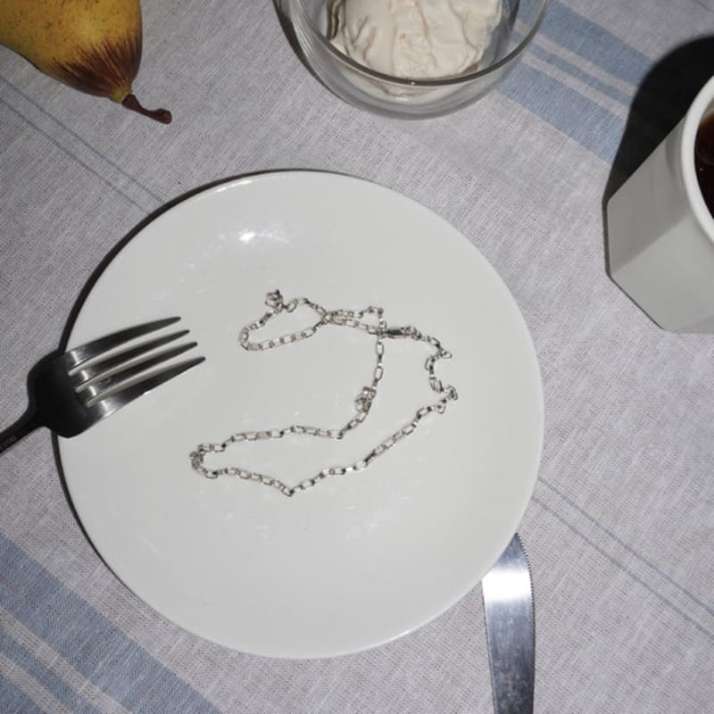 YEONSEUNG Oval ring chain necklace