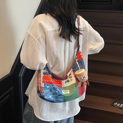 New Patchwork Bag Bohemian Fashion Shoulder Bag Large Capacity Crossbody Bag Dumpling Bag