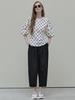 Avang Crop Cotton Banding Pants - Black