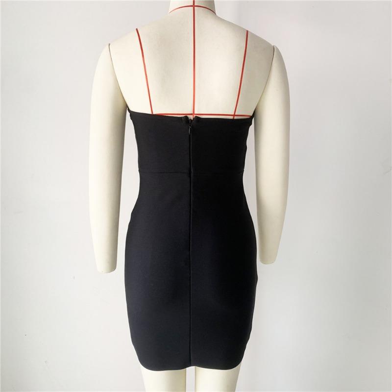 New love bandage dress tube top slim temperament tight women's niche evening dress