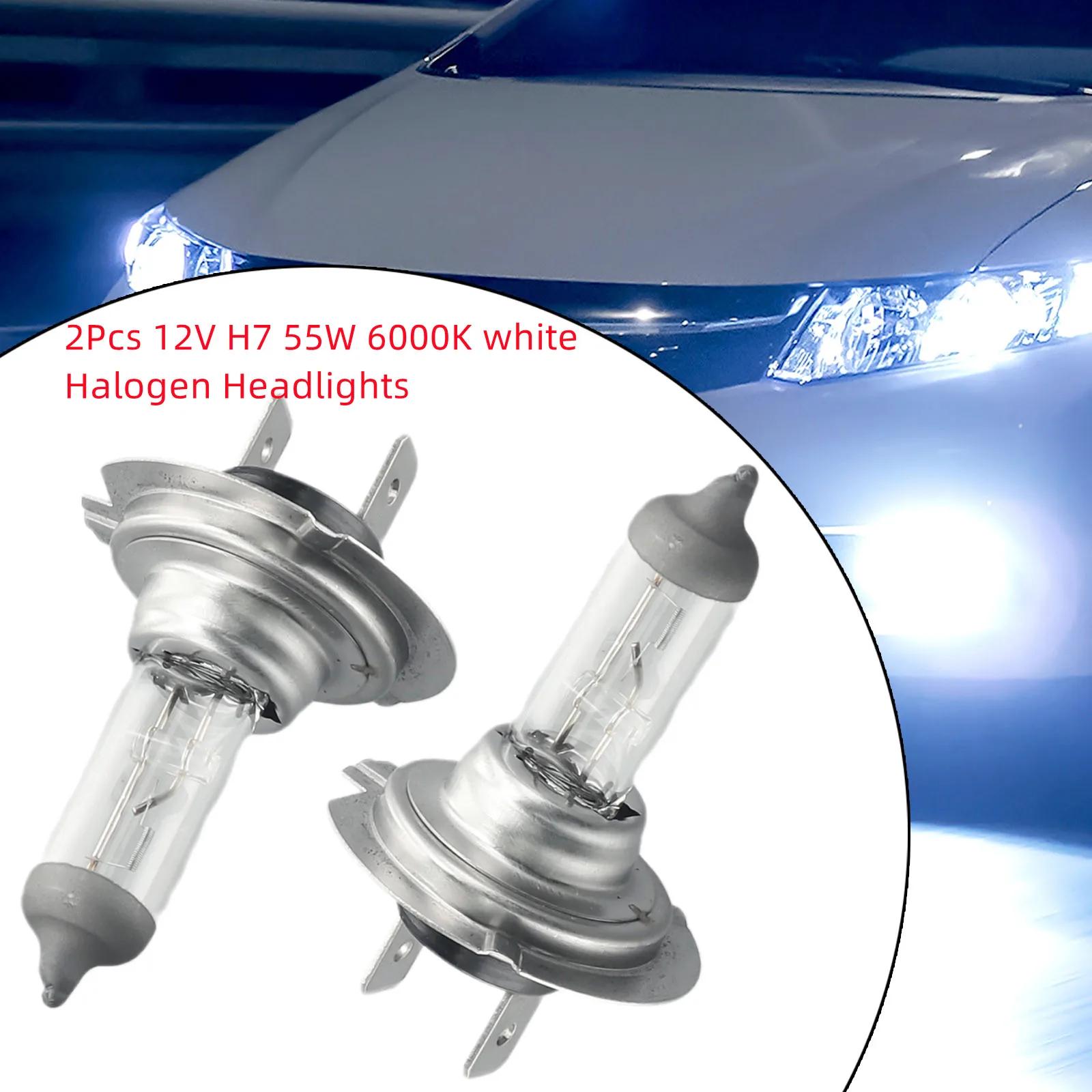 

2pcs H7 12V 55W Car Ultra White Light 6000K Xenon Gas Filled High & Low Beam High Brightness Halogen White Light Accessories H7 55W 6000K white