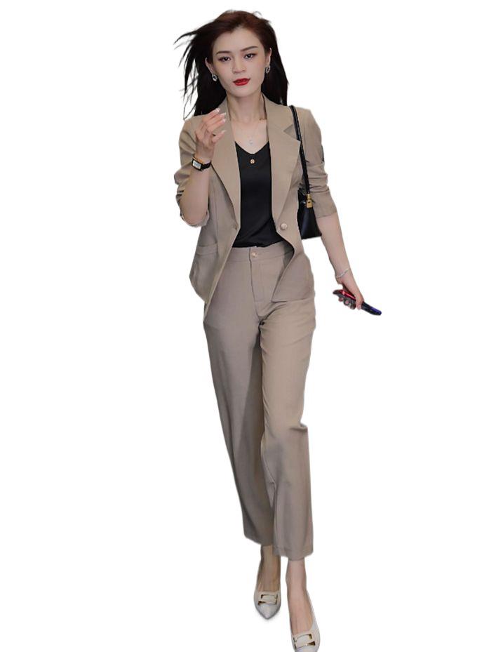 2025 Spring/Autumn Casual Slimming Professional Two-Piece Blazer Suit