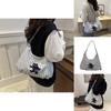 Stylish Large Capacity Blue Canvas Tote Bag For Women Perfect For Autumn Fashion