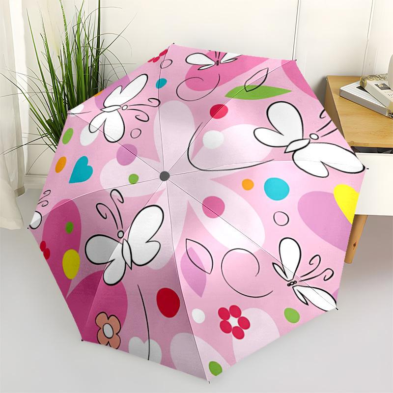 

1pc Butterfly Pattern Automatic Opening/Closing Umbrella with Operation & Windproof Canopy yy260311076