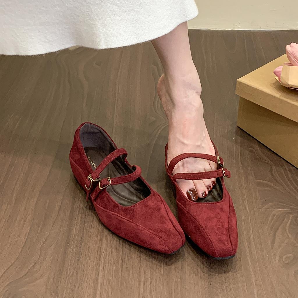 Retro inner height increase square head Mary Jane shoes women's shoes early autumn 2025 new versatile temperament single shoes evening shoes