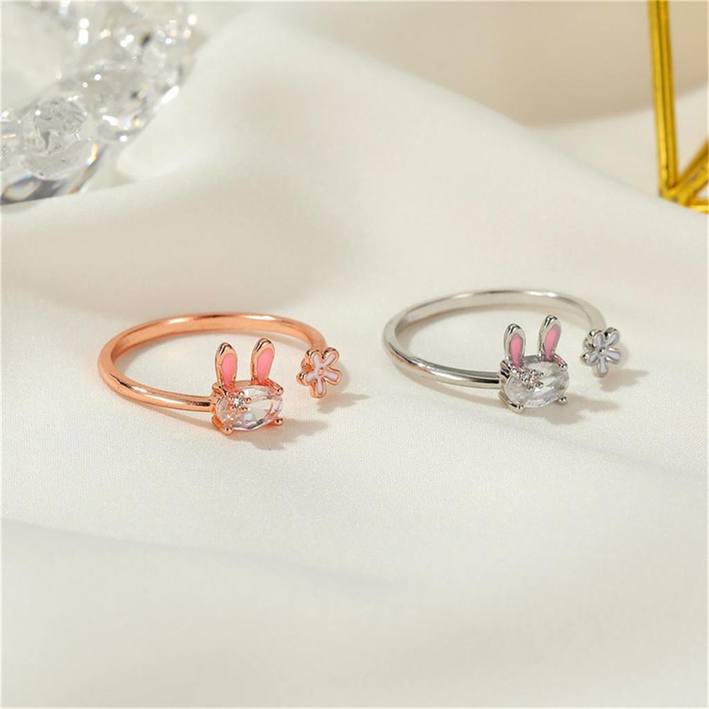 Sweet Lovely Rabbit Open Rings For Women Cute Animal Jewelry Charm Gothic Punk Rabbit Knuckle Finger Rings Fashion Jewelry Gifts