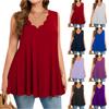 Women's Plus-Size V-Neck Scalloped Hem Sleeveless Tank Top
