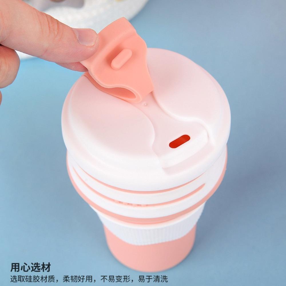 350ml Silicone Tea Coffee Cup High Temperature  Resistant Collapsible Drinking  Cup  Travel Hiking