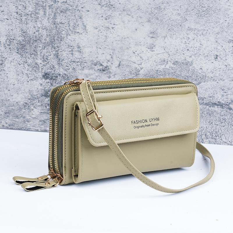 Женская корейская модная универсальная сумка через плечо большой вместимости с двойной молнией 2025 зелёный