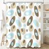 Blue Brown Oval Pattern Shower Curtain Modern Bathroom Decor For Home Bathing Room Waterproof Fabric With Hooks Various Sizes Av