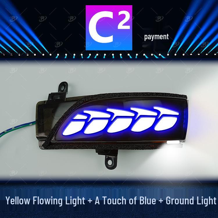 Subaru WRX STI 15-18 Rearview Mirror Dragon Scale Sequential Turn Signal Light with Blue DRL