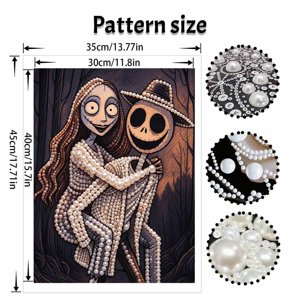 Halloween Pearl Painting Set Love Couple 5D DIY Pearl Art Home Bedroom Wall Decor Handmade Gift Holiday Decorative Crafts Supplies