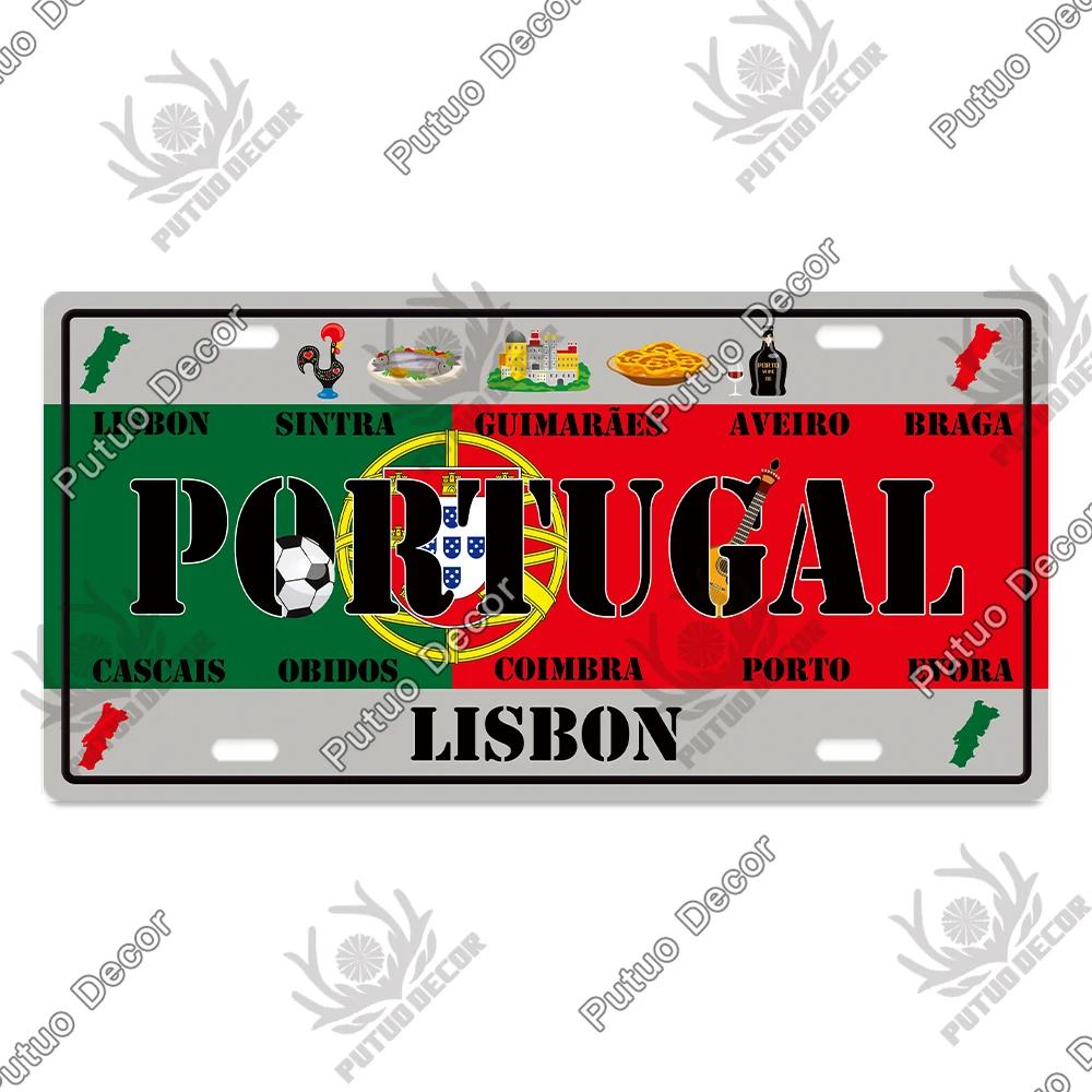 Putuo Decor Country - Themed Vintage Metal Sign with License Plate Plaque - Ideal for Bar Pub Club and Home Wall Decoration