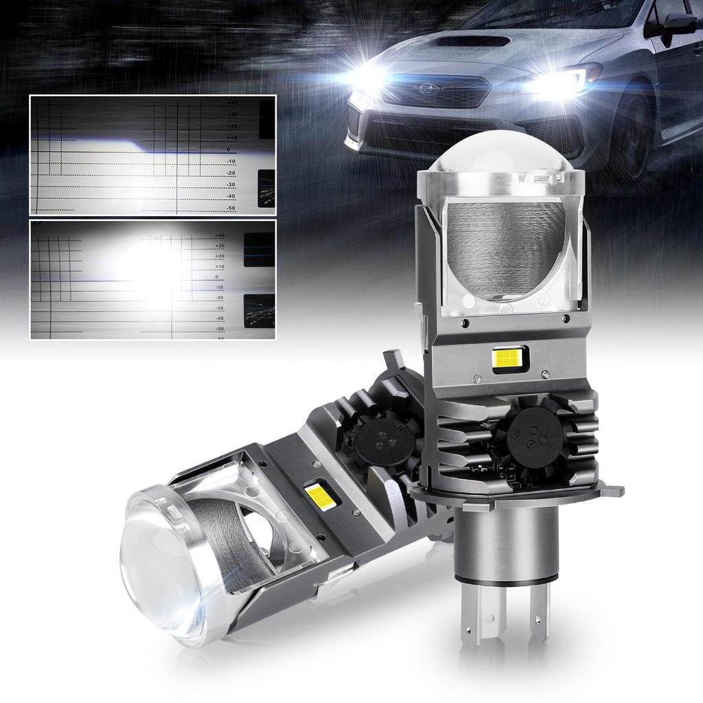 Opplight H4 LED Super H19 LED Genuine Meets New Vehicle Inspection LED Instant Quiet Cooling Noise LED Headlights for DC12V Set of 2 Headlights,