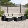 VidaXL Garden Lounge Set with Cushions 7 Pcs, Patio Sofas, Patio Furniture Set, Outdoor Furniture, Black 3255203