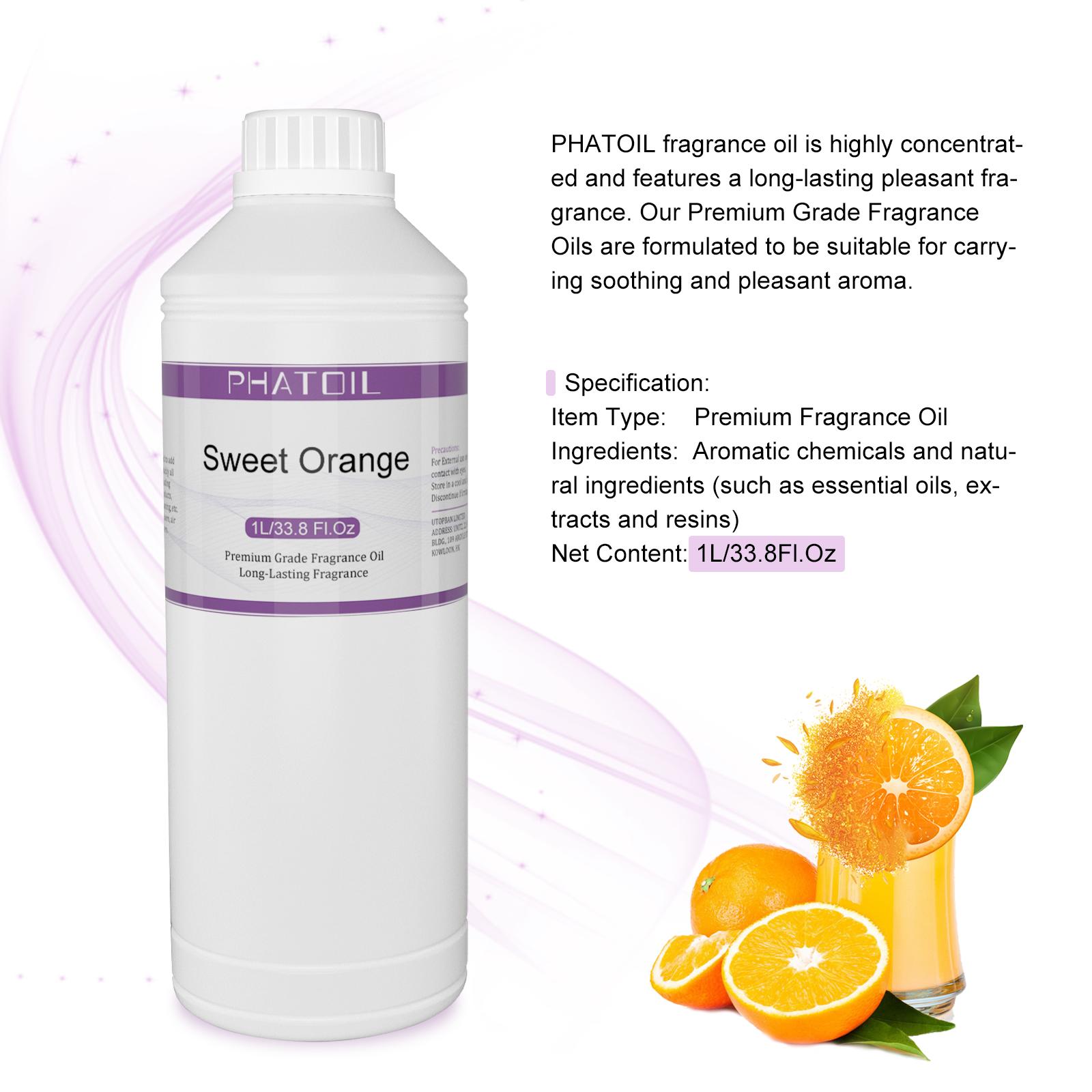 

PHATOIL 1000 мл/33,8 жидких унций Ароматические масла Манго Вишня Арбуз Лимон Фрукты Эфирное масло для освежителей воздуха Уход за волосами и кожей Духи «сделай сам» Sweet Orange