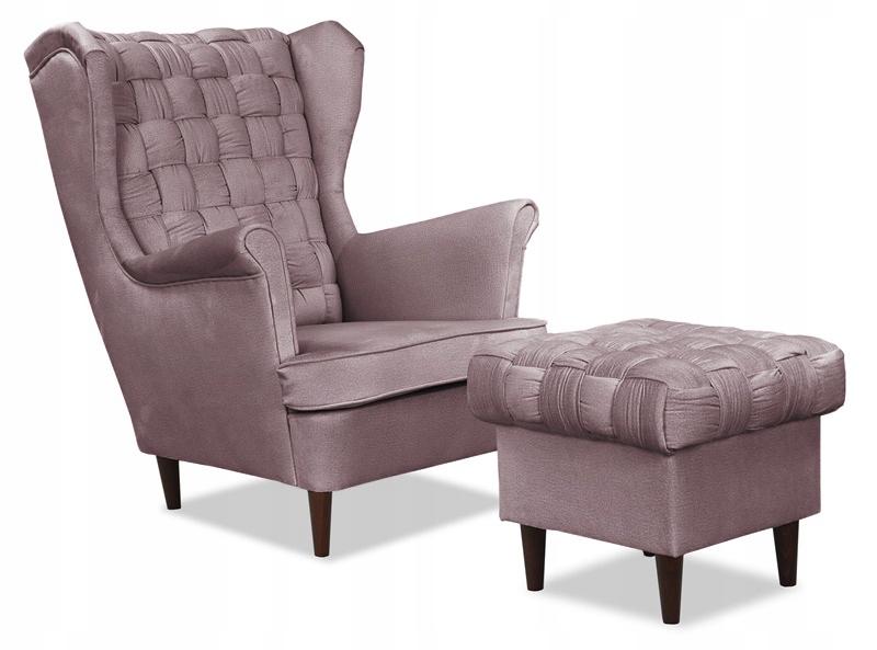 Fotel uszak Carol skandynawski Family Meble LILIOWY brudny róż różowy