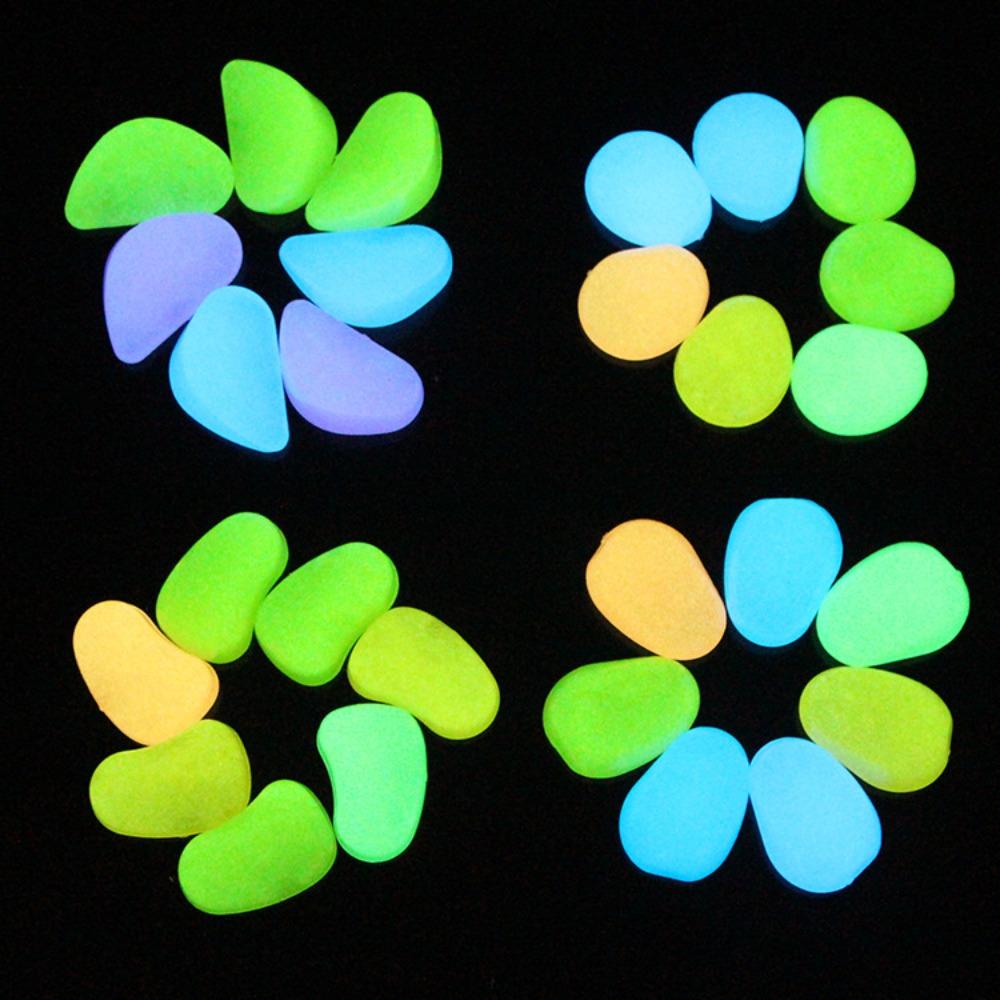 10pcs Decoration 4.5cm Luminous Pebbles Glow in Dark DIY Garden Luminous Stone Garden Decoration Big Big Stone Garden