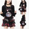 Gothic Bat Wing Plush Cat Ita Bag, Black Fuzzy Crossbody Backpack with Clear Window, Kawaii Dark Lolita Shoulder Bag