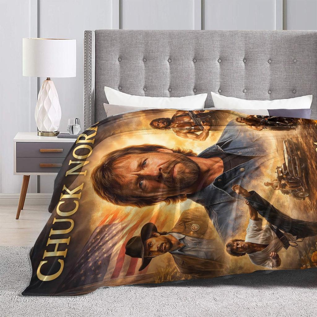 Chuck Norris Blankets Warm Soft Funny Plush Throw Blanket For Couch Chair Decorative Flannel Bedspread Bed Cover