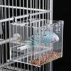 Spill-proof Cup Acrylic Bird Feeder Transparent Parrot Food Box Parrot Parakeet Tray  Cockatiels