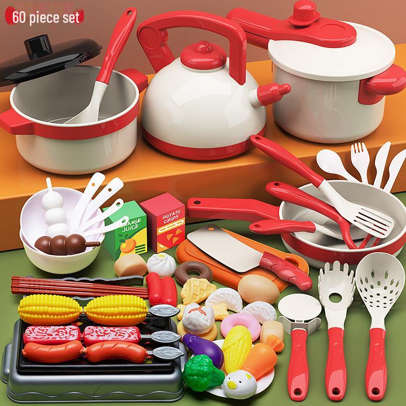 Children's Play Kitchen Set: Cooking & Cutting Toy with Vegetables for Boys & Girls
