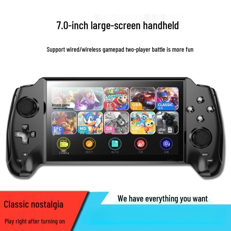 7-Inch HD Handheld Game Console with Joystick and Retro Arcade Games