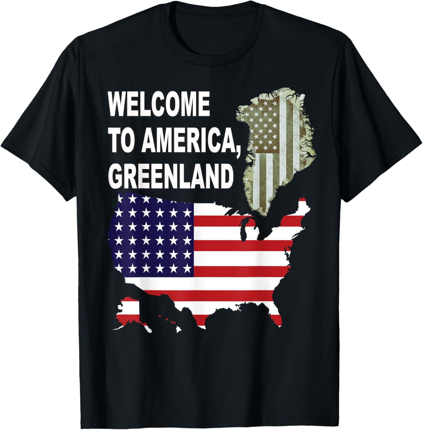 Welcome to America, Greenland - U.S. Flag T-Shirt S разноцветный