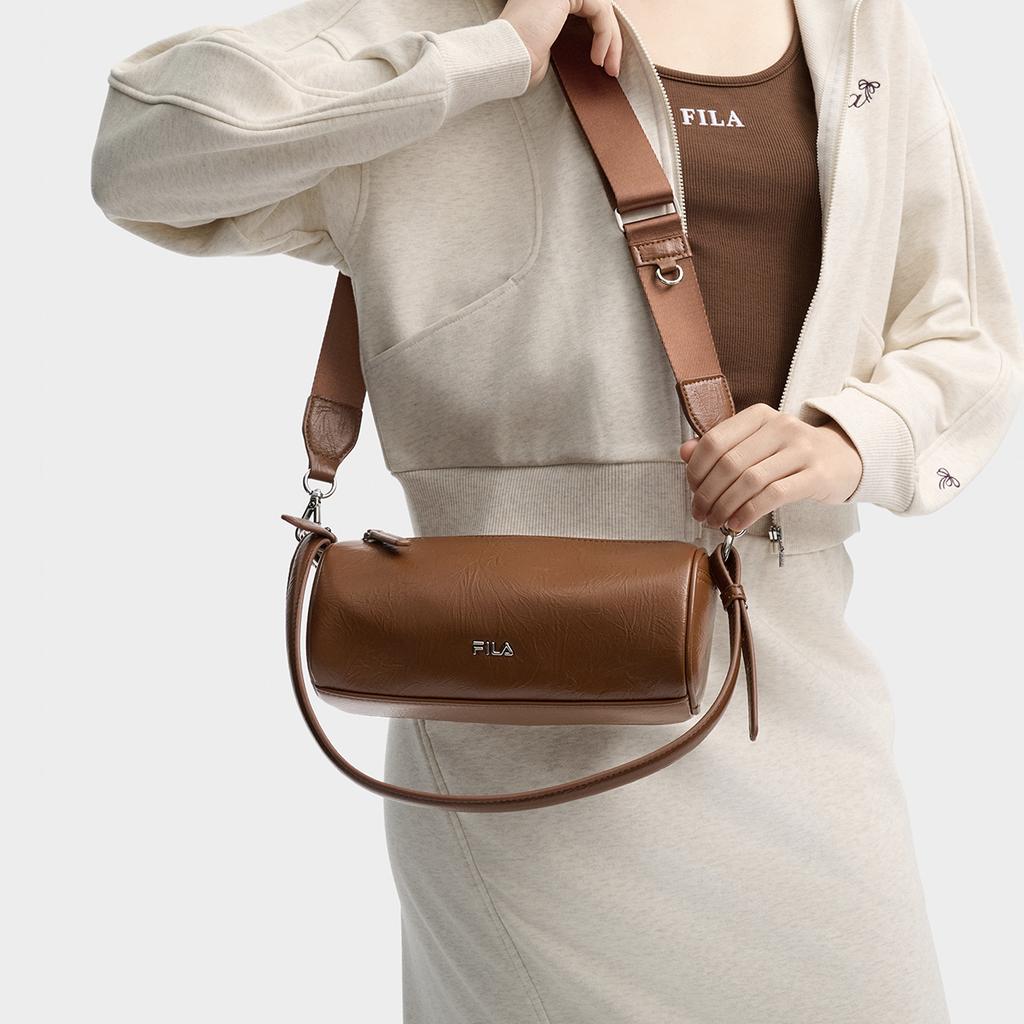New FILA Wrinkle PU Shoulder Bag Extra Mini Women's Robe Brown F13W439174FBN